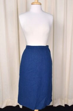 1950s Blue 3pc Tweed Skirt Suit -Layer Outfit 38666381721848 8
