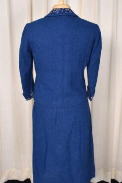 1950s Blue 3pc Tweed Skirt Suit -Layer Outfit 38666381885688 11