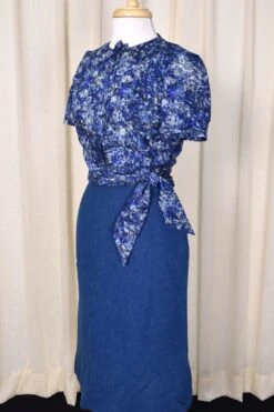1950s Blue 3pc Tweed Skirt Suit -Layer Outfit 38666382016760 13