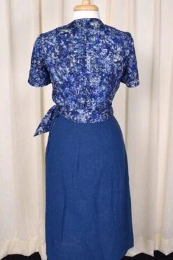 1950s Blue 3pc Tweed Skirt Suit -Layer Outfit 38666382049528 14