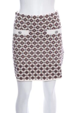 Maje White & Orange Floral Skirt SZ 38