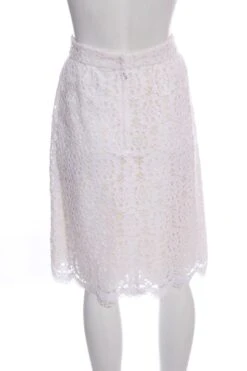 Dolce & Gabbana White Lace Skirt SZ 46 -Layer Outfit 38756567613677 3