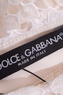 Dolce & Gabbana White Lace Skirt SZ 46 -Layer Outfit 38756567646445 4