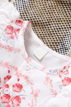 2PCS Pretty Floral Printed Sleeveless Baby Jumpsuit -Layer Outfit 38852296769756 4