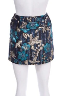 Prada Black & Blue Floral Printed Mini Skirt SZ 40 -Layer Outfit 38855970914541 3