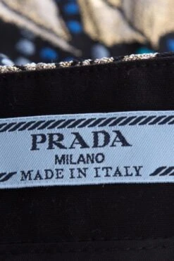 Prada Black & Blue Floral Printed Mini Skirt SZ 40 -Layer Outfit 38855970947309 4