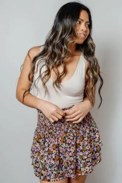 Vintage Blossom Mini Skirt