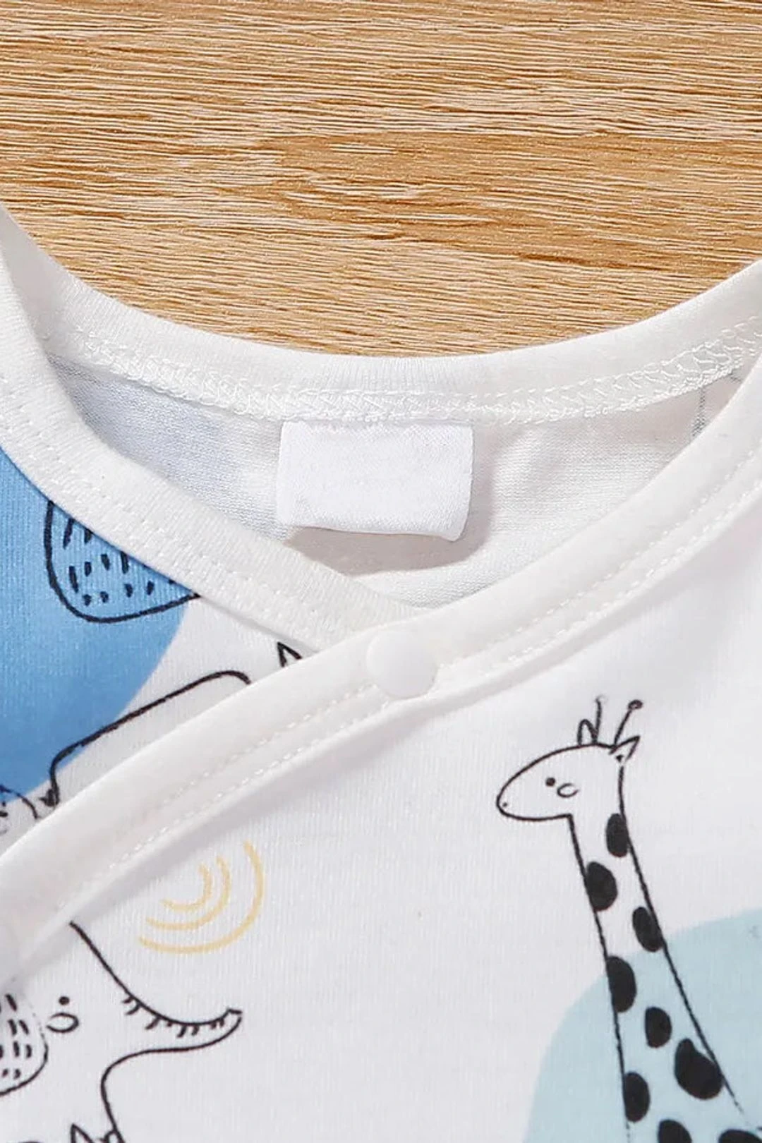 Cute Allover Elephant Giraffe Printed Baby Jumpsuit 5 Cute Allover Elephant Giraffe Printed Baby Jumpsuit - Image 3