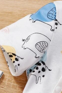 Cute Allover Elephant Giraffe Printed Baby Jumpsuit 11 Cute Allover Elephant Giraffe Printed Baby Jumpsuit -Layer Outfit 38921462055132 4