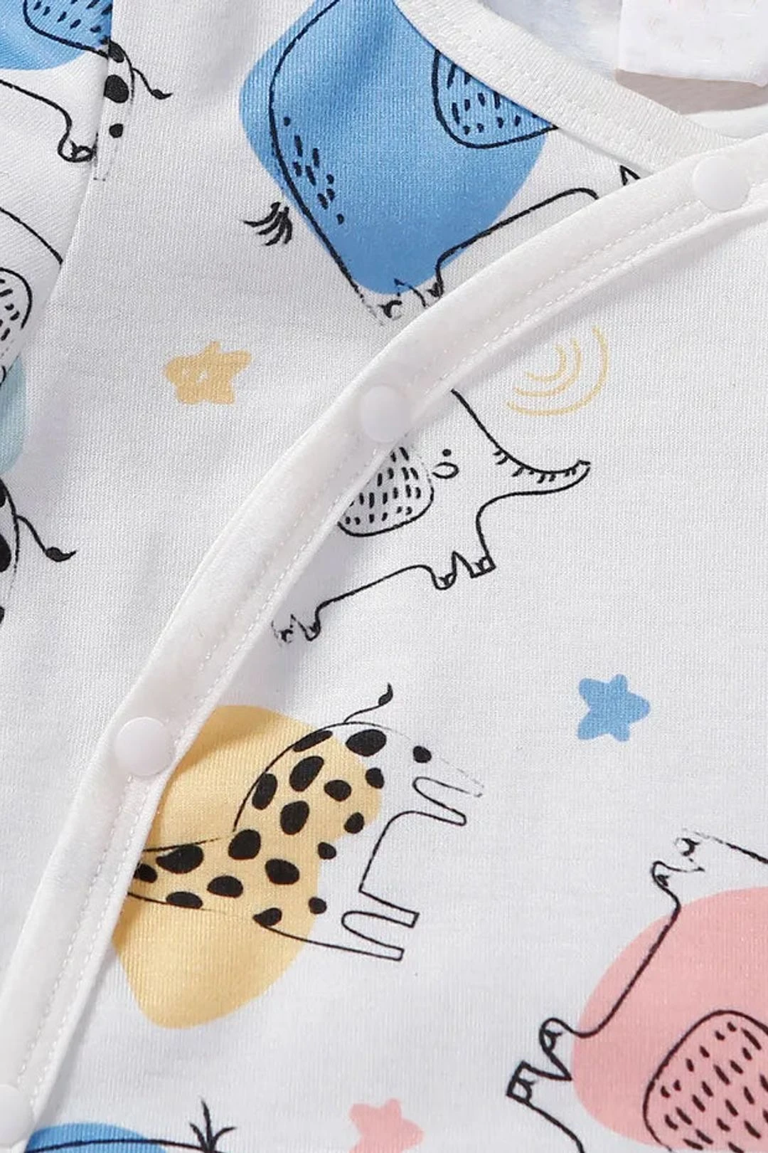 Cute Allover Elephant Giraffe Printed Baby Jumpsuit 7 Cute Allover Elephant Giraffe Printed Baby Jumpsuit - Image 5