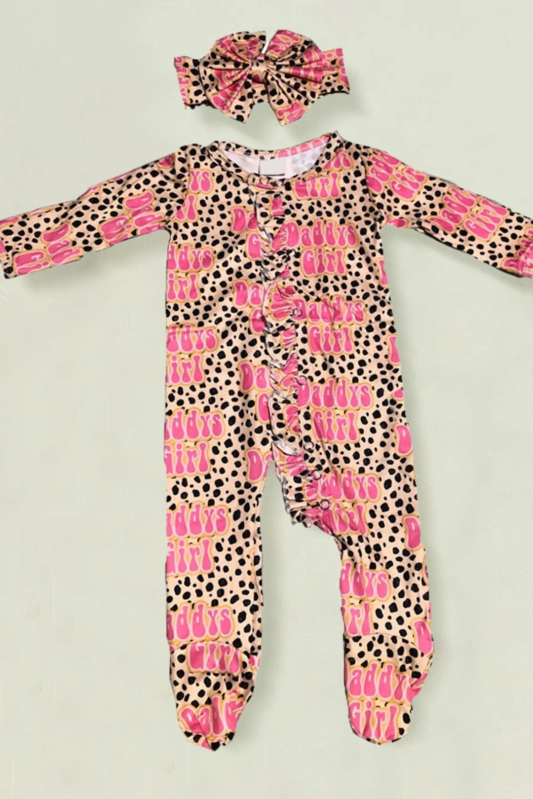 2PCS Daddy’s Girl Letter Spot Printed Baby Jumpsuit 5 2PCS Daddy’s Girl Letter Spot Printed Baby Jumpsuit - Image 3