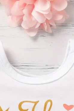 3PCS The Princess Has Arrived Letter Printed Bow Tie Skirt Baby Set -Layer Outfit 38949662785756 3