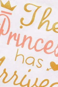 3PCS The Princess Has Arrived Letter Printed Bow Tie Skirt Baby Set -Layer Outfit 38949663342812 5