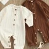 Lovely Solid Color Baby Long Sleeve Jumpsuit -Layer Outfit 38967299375324 1