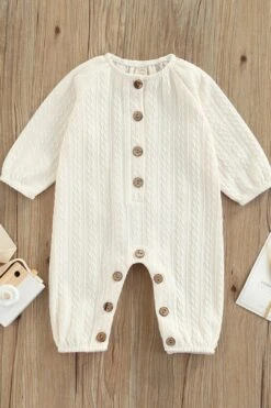 Lovely Solid Color Baby Long Sleeve Jumpsuit 8 Lovely Solid Color Baby Long Sleeve Jumpsuit -Layer Outfit 38967300260060 2
