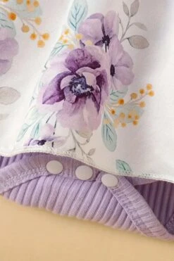Sweet Floral Printed Bow Front Ruffle Trim Baby Romper Skirt -Layer Outfit 38967324573916 5