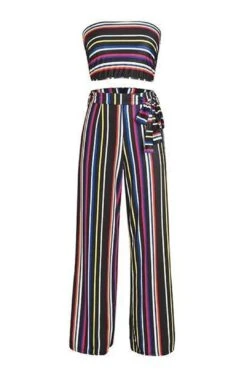 Sexy Boho Two-piece Stripe Jumpsuit -Layer Outfit 3898878722126 2