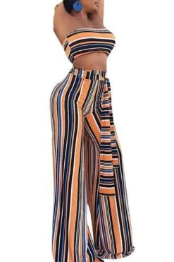Sexy Boho Two-piece Stripe Jumpsuit -Layer Outfit 3898878787662 3