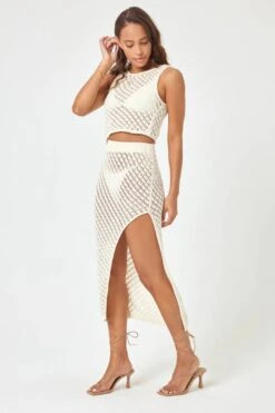 Gold Dust Crochet Skirt Cream