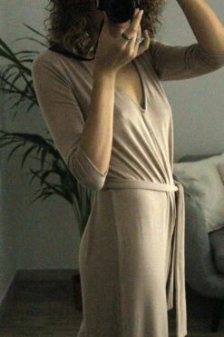 Cossac | Beige Long Sleeve Knit Jumpsuit -Layer Outfit 3902867341355 3