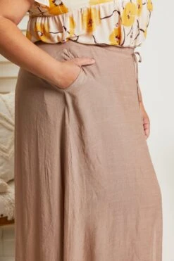Sweet Lovely By Jen Full Size Leaps And Bounds Slit Maxi Skirt In Mocha -Layer Outfit 39053515686106 8