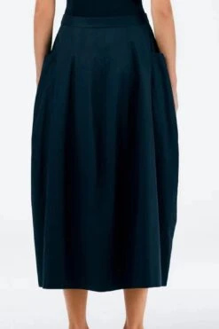Eco Poplin Lantern Skirt - Navy -Layer Outfit 39085861339357 3