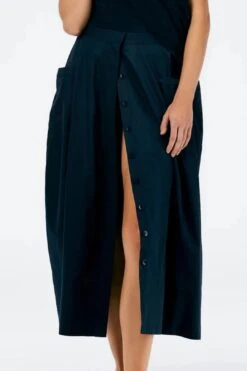Eco Poplin Lantern Skirt - Navy -Layer Outfit 39085861994717 4