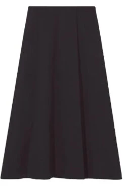 Soft Poplin Wrap Skirt - Black