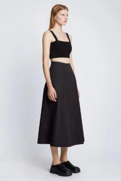 Soft Poplin Wrap Skirt - Black 9 Soft Poplin Wrap Skirt - Black -Layer Outfit 39103411683549 3