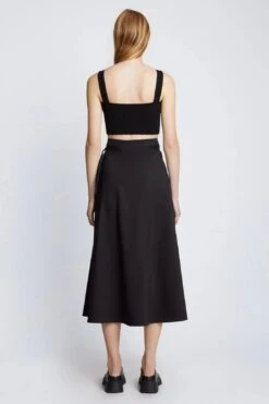 Soft Poplin Wrap Skirt - Black 10 Soft Poplin Wrap Skirt - Black -Layer Outfit 39103411716317 4