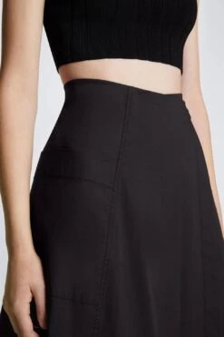 Soft Poplin Wrap Skirt - Black 11 Soft Poplin Wrap Skirt - Black -Layer Outfit 39103411749085 5