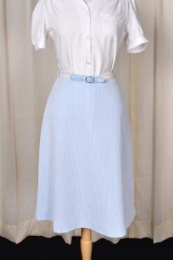 1960s Blue White Striped Skirt -Layer Outfit 39131419705592 3