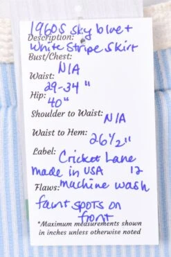 1960s Blue White Striped Skirt -Layer Outfit 39131419869432 8