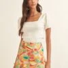 Bold Flower Satin Mini Skirt -Layer Outfit 39176685355252 1