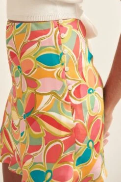 Bold Flower Satin Mini Skirt 7 Bold Flower Satin Mini Skirt -Layer Outfit 39176685682932 3