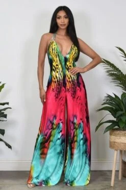 NEED YOU NOW Wide Leg Print Jumpsuit -Layer Outfit 39227261616386 9
