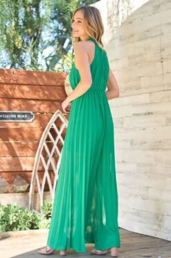 Pleated Chiffon Halter Neck Jumpsuit 7 Pleated Chiffon Halter Neck Jumpsuit -Layer Outfit 39251925762301 3