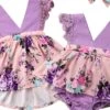 Girl Baby Girl Purple Matching Dress Jumpsuit -Layer Outfit 3929004769323 1