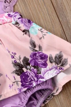 Girl Baby Girl Purple Matching Dress Jumpsuit -Layer Outfit 3929005129771 8