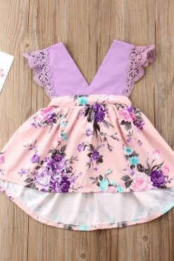 Girl Baby Girl Purple Matching Dress Jumpsuit -Layer Outfit 3929005195307 9