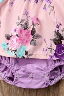 Girl Baby Girl Purple Matching Dress Jumpsuit -Layer Outfit 3929005326379 7