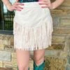 Ft. Worth Cream Fringe Skirt