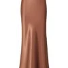 Maxi Satin Skirt In Camel Brown