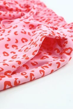 Leopard Drawstring Waist Frill Trim Tiered Skirt 13 Leopard Drawstring Waist Frill Trim Tiered Skirt -Layer Outfit 39368091173082 3