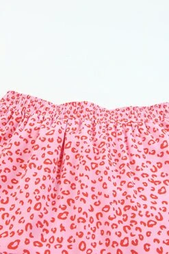 Leopard Drawstring Waist Frill Trim Tiered Skirt 16 Leopard Drawstring Waist Frill Trim Tiered Skirt -Layer Outfit 39368091271386 6