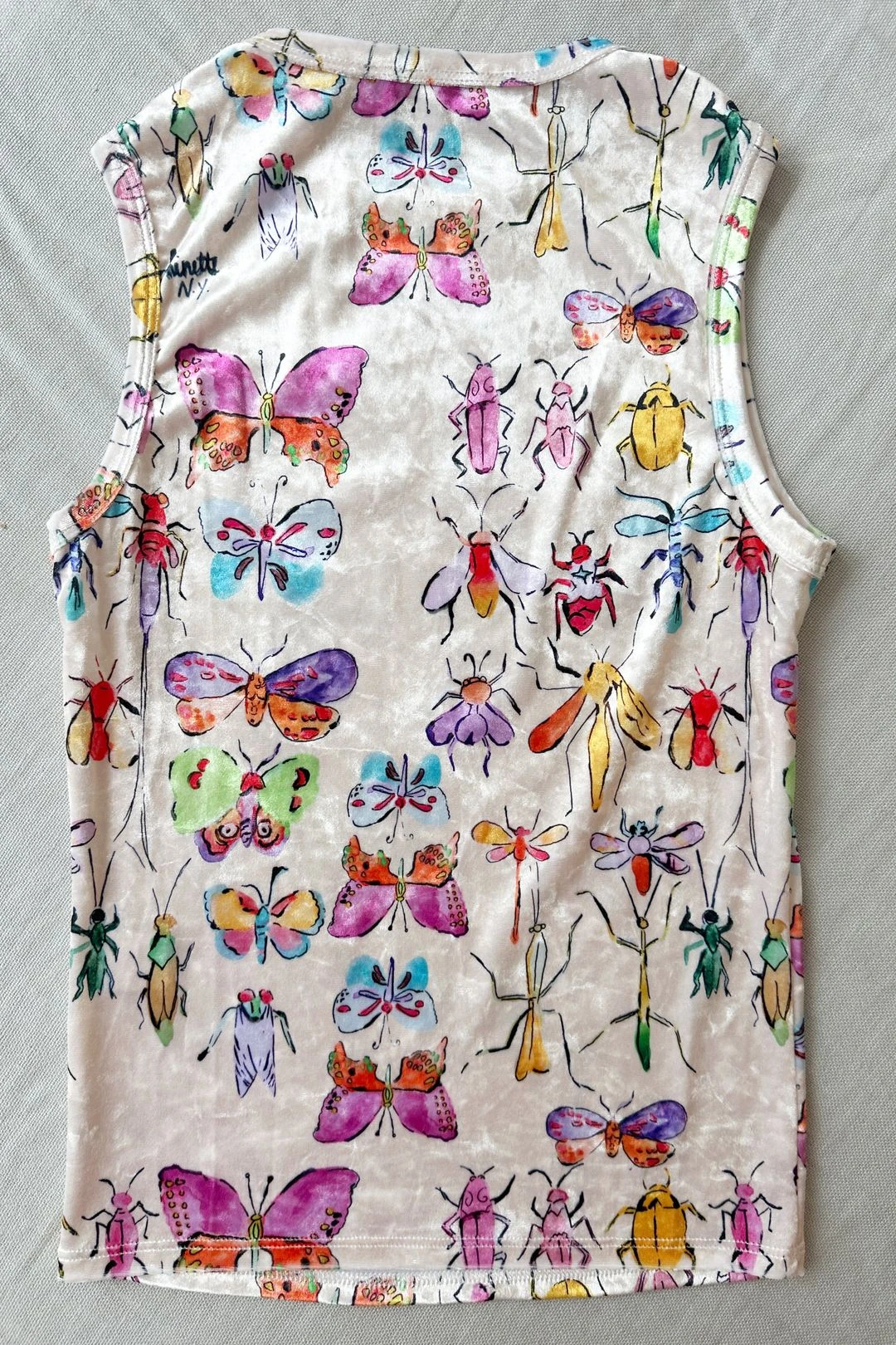 Olive Tank In Bug Day Velvet 4 Olive Tank In Bug Day Velvet - Image 2