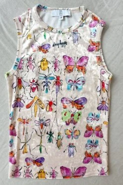 Olive Tank In Bug Day Velvet