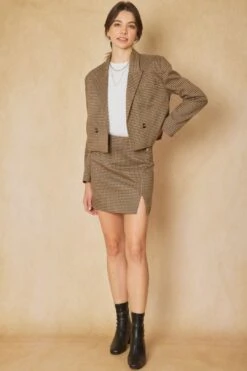 Erin Plaid Skirt Camel -Layer Outfit 39405932708089 4