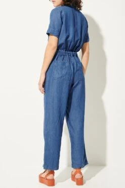 Long Hoa Jumpsuit In Denim Blue -Layer Outfit 39459223765244 4