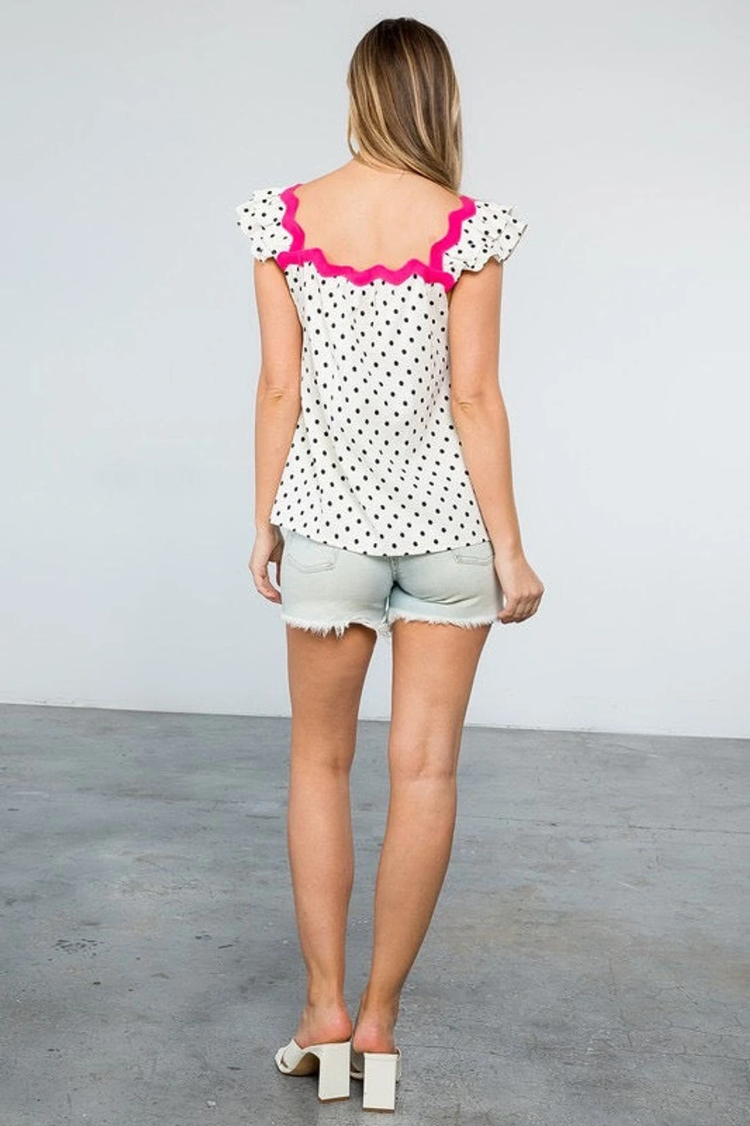 Polka Dot Ruffle Sleeve Black & White Top 7 Polka Dot Ruffle Sleeve Black & White Top - Image 5